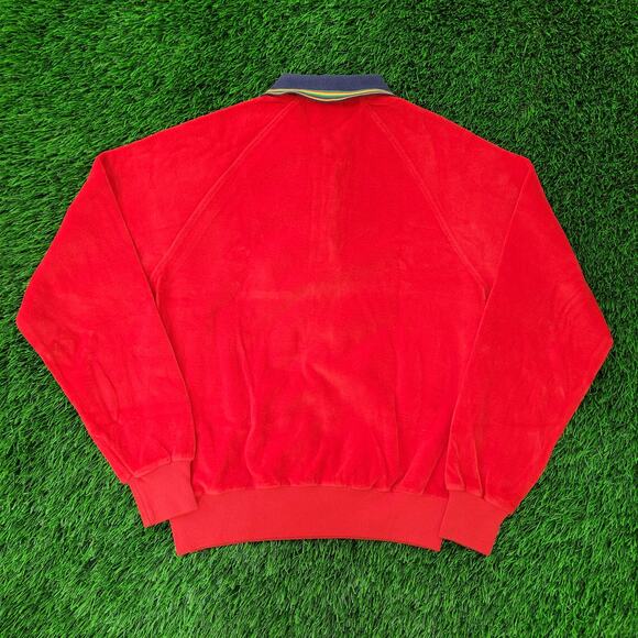 Vintage Y2K MOD Blank Sweatshirt Womens Small 18x22 Red Raglan - Picture 2 of 13